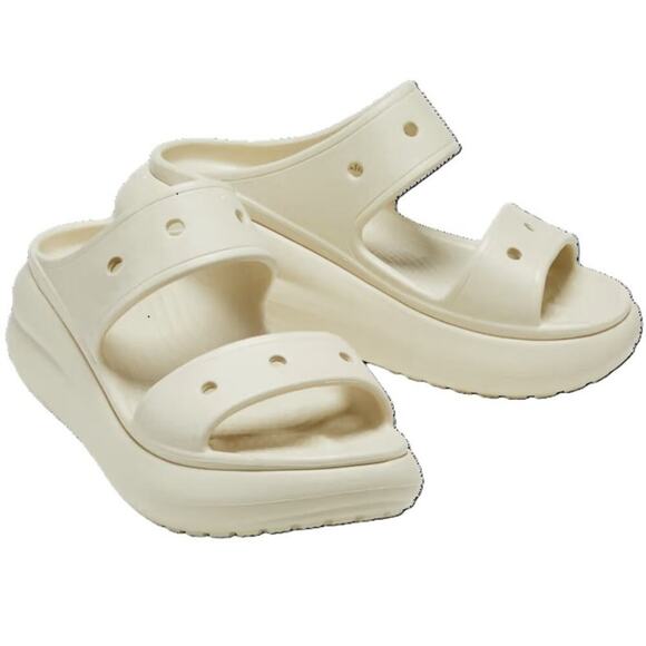 New Crocs Crush Platform Sandals  Women's 9 Men's 7  Bone Cream Beige - Picture 1 of 9